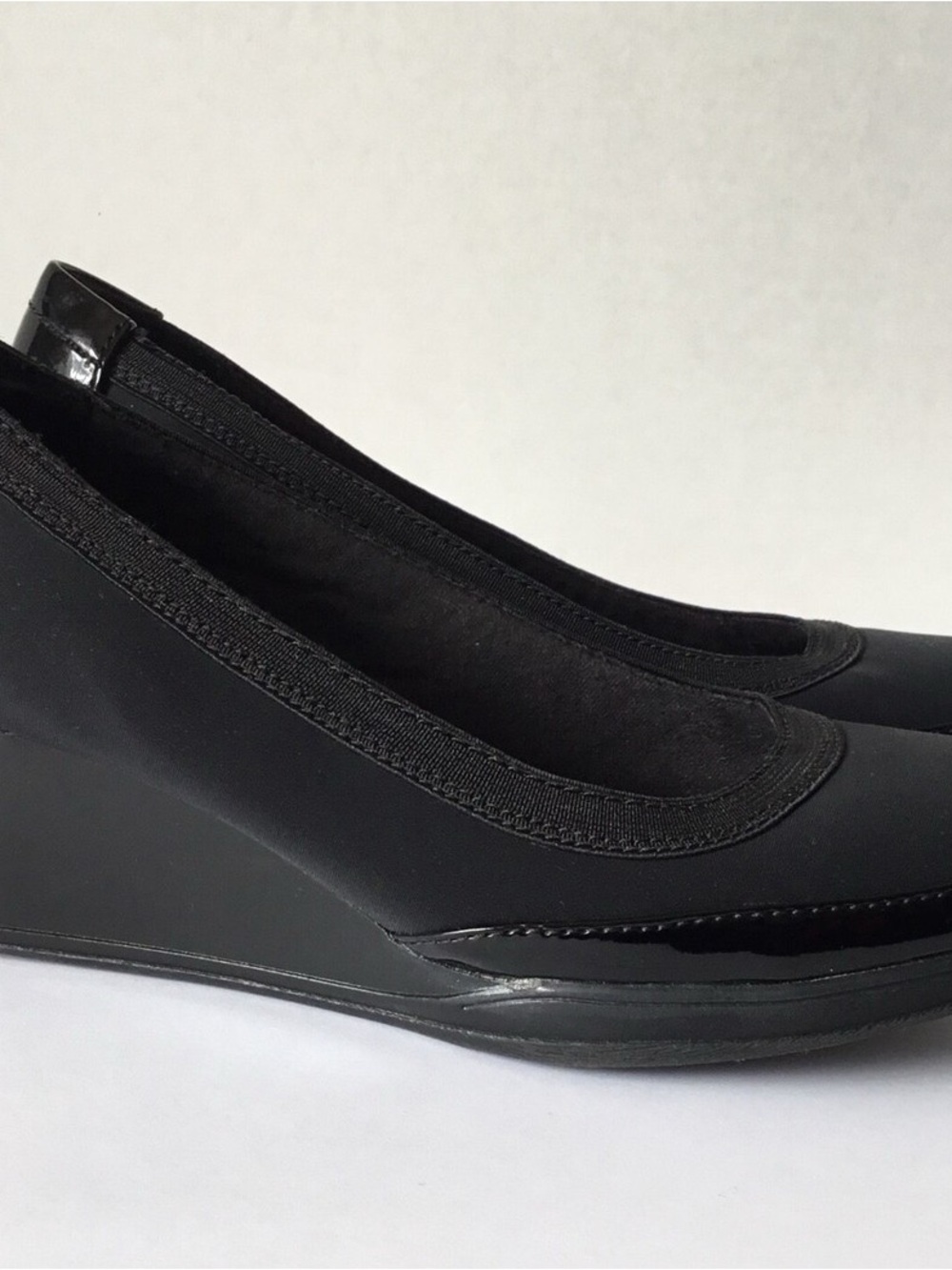 Clarks Black Slip-On Wedge Flats - Picture 6 of 6